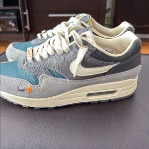 Nike Air Max 1 Teal and Gray Sneakers